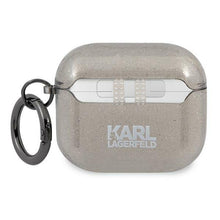 Заредете изображение във визуализатора на галерията – Karl Lagerfeld KLA3UKHGK AirPods 3 cover czarny/black Glitter Karl`s Head - TopMag
