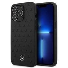 Заредете изображение във визуализатора на галерията – Mercedes MEHCP13LPSQBK iPhone 13 Pro / 13 6,1" czarny/black hardcase Leather Stars Pattern - TopMag
