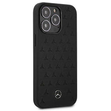 Заредете изображение във визуализатора на галерията – Mercedes MEHCP13LPSQBK iPhone 13 Pro / 13 6,1" czarny/black hardcase Leather Stars Pattern - TopMag
