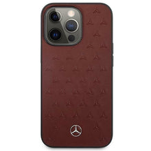 Заредете изображение във визуализатора на галерията – Mercedes MEHCP13LPSQRE iPhone 13 Pro / 13 6,1" czerwony/red hardcase Leather Stars Pattern - TopMag

