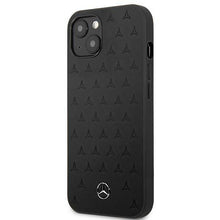 Заредете изображение във визуализатора на галерията – Mercedes MEHCP13SPSQBK iPhone 13 mini 5,4" czarny/black hardcase Leather Stars Pattern - TopMag
