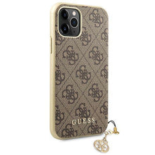 Заредете изображение във визуализатора на галерията – Guess GUHCN65GF4GBR iPhone 11 Pro Max 6,5" brązowy/brown hard case 4G Charms Collection - TopMag
