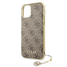 Заредете изображение във визуализатора на галерията – Guess GUHCN65GF4GBR iPhone 11 Pro Max 6,5" brązowy/brown hard case 4G Charms Collection - TopMag
