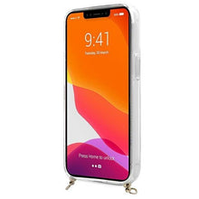 Заредете изображение във визуализатора на галерията – Guess GUHCP13SKC4GBGO iPhone 13 mini 5,4" Transparent hardcase 4G Brown Strap Gold Chain - TopMag
