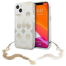 Заредете изображение във визуализатора на галерията – Guess GUHCP13SKSPEGO iPhone 13 mini 5,4" złoty/gold hardcase Peony Chain Collection - TopMag
