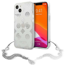 Заредете изображение във визуализатора на галерията – Guess GUHCP13SKSPESI iPhone 13 mini 5,4" srebrny/silver hardcase Peony Chain Collection - TopMag
