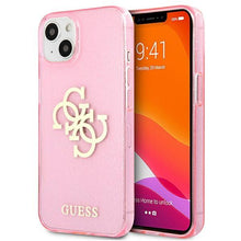 Заредете изображение във визуализатора на галерията – Guess GUHCP13SPCUGL4GPI iPhone 13 mini 5,4" różowy/pink hard case Glitter 4G Big Logo - TopMag

