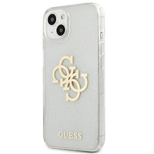 Заредете изображение във визуализатора на галерията – Guess GUHCP13SPCUGL4GTR iPhone 13 mini 5,4" transparent hard case Glitter 4G Big Logo - TopMag
