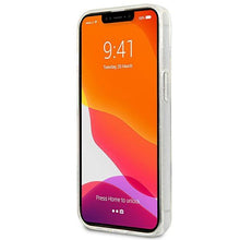 Заредете изображение във визуализатора на галерията – Guess GUHCP13SPCUGL4GTR iPhone 13 mini 5,4" transparent hard case Glitter 4G Big Logo - TopMag
