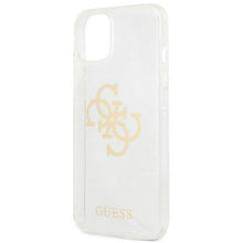 Заредете изображение във визуализатора на галерията – Guess GUHCP13SPCUGL4GTR iPhone 13 mini 5,4" transparent hard case Glitter 4G Big Logo - TopMag
