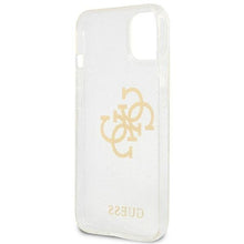 Заредете изображение във визуализатора на галерията – Guess GUHCP13SPCUGL4GTR iPhone 13 mini 5,4" transparent hard case Glitter 4G Big Logo - TopMag
