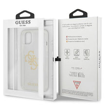 Заредете изображение във визуализатора на галерията – Guess GUHCP13SPCUGL4GTR iPhone 13 mini 5,4" transparent hard case Glitter 4G Big Logo - TopMag
