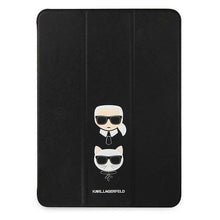 Заредете изображение във визуализатора на галерията – Karl Lagerfeld KLFC12OKCK iPad 12.9" Pro 2021 Book Cover czarny/black Saffiano Karl &amp;Choupette - TopMag
