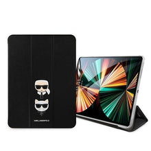 Заредете изображение във визуализатора на галерията – Karl Lagerfeld KLFC12OKCK iPad 12.9" Pro 2021 Book Cover czarny/black Saffiano Karl &amp;Choupette - TopMag

