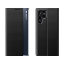 Заредете изображение във визуализатора на галерията – New Sleep View Case for Samsung S24 Ultra with flap - black
