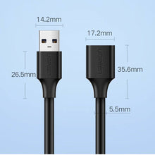 Заредете изображение във визуализатора на галерията – Ugreen USB-A (male) - USB-A (female) adapter extension cable USB 3.0 5Gb/s 0.5m black (US129)
