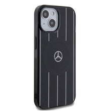Заредете изображение във визуализатора на галерията – Original Case MERCEDES hardcase Double Layer Crossed Lines MagSafe MEHMP15S23HRSK for Iphone 15 Black
