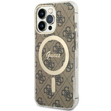 Заредете изображение във визуализатора на галерията – Original Case GUESS hardcase 4G MagSafe GUHMP13LH4STW for Iphone 13 Pro brown
