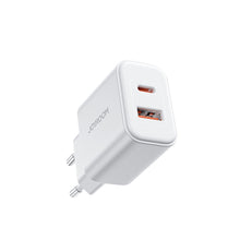 Заредете изображение във визуализатора на галерията – EU Joyroom JR-TCF05 20W USB-A USB-C charger + USB-C cable - white
