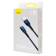 Заредете изображение във визуализатора на галерията – BASEUS cable USB A to Apple Lightning 8-pin 2,4A Glimmer Series CADH000303 2m blue
