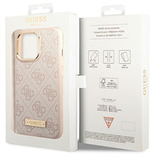 Заредете изображение във визуализатора на галерията – Guess GUHMP14LU4GPRP iPhone 14 Pro 6.1" pink/pink hard case 4G Logo Plate MagSafe

