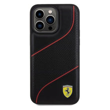Заредете изображение във визуализатора на галерията – Ferrari Perforated Waves Metal Logo case for iPhone 15 Pro Max - black
