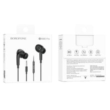 Заредете изображение във визуализатора на галерията – Borofone Earphones BM80 Pro Elegant with microphone black
