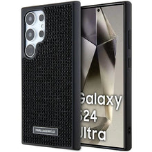 Заредете изображение във визуализатора на галерията – Karl Lagerfeld Rhinestone Metal Logo case for Samsung Galaxy S24 Ultra - black
