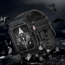 Заредете изображение във визуализатора на галерията – Kingxbar CYF140 2in1 Rugged Case for Apple Watch SE, 6, 5, 4 (44 mm) Stainless Steel with Strap Silver
