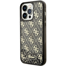 Заредете изображение във визуализатора на галерията – Original Case GUESS Liquid Glitter 4G Transculent GUHCP14XLC4PSGK for Iphone 14 Pro Max black
