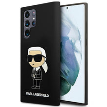 Заредете изображение във визуализатора на галерията – Karl Lagerfeld KLHCS23LSNIKBCK S23 Ultra S918 hardcase black/black Silicone Ikonik
