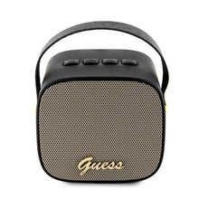 Заредете изображение във визуализатора на галерията – Guess Bluetooth speaker GUWSB2P4SMK Speaker mini black/black 4G Leather Script Logo with Strap

