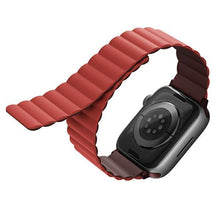 Заредете изображение във визуализатора на галерията – Uniq band Revix Apple Watch Series 1/2/3/4/5/6/7/8/SE/SE2 38/40/41mm. Reversible Magnetic maroon-coral/maroon-coral

