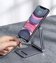 Заредете изображение във визуализатора на галерията – Ugreen metal aluminum folding phone holder tablet gray (LP263 80708)
