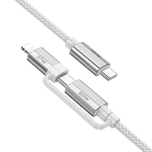 Заредете изображение във визуализатора на галерията – HOCO cable 2in1 Type C to Type C / Lightning U134 1,2m gray
