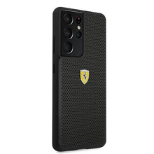 Заредете изображение във визуализатора на галерията – Original faceplate case FERRARI FESPEHCS21LBK for SAMSUNG S21 Ultra (On Track Perforated / black)

