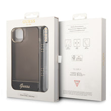 Заредете изображение във визуализатора на галерията – Original faceplate case guess guhcp14mhgcohk for iphone 14 plus (iml electro cam w. strap translucent / black)

