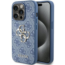 Заредете изображение във визуализатора на галерията – Original Case GUESS hardcase 4G Big Metal Logo GUHCP15L4GMGBL for Iphone 15 Pro blue
