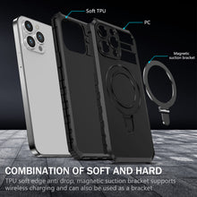 Заредете изображение във визуализатора на галерията – Tel Protect Armor Magsafe Metal Ring Case for Iphone 15 Pro black
