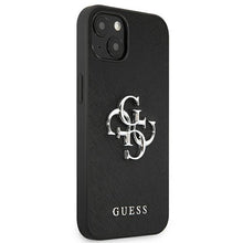 Заредете изображение във визуализатора на галерията – Guess GUHCP13MSA4GSBK iPhone 13 6,1" czarny/black hardcase Saffiano 4G Metal Logo
