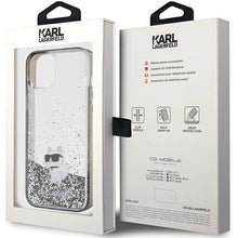 Заредете изображение във визуализатора на галерията – Karl Lagerfeld Liquid Glitter Choupette case for iPhone 15 Plus - transparent
