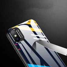 Заредете изображение във визуализатора на галерията – Color Glass Case Durable Cover with Tempered Glass Back and camera cover iPhone XS / iPhone X pattern 1
