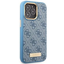 Заредете изображение във визуализатора на галерията – Guess GUHMP14LU4GPRB iPhone 14 Pro 6.1" blue/blue hard case 4G Logo Plate MagSafe
