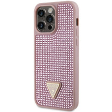 Заредете изображение във визуализатора на галерията – Original Case GUESS Rhinestone Triangle hardcase GUHCP14XHDGTPP for Iphone 14 Pro Max pink
