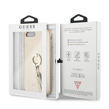 Заредете изображение във визуализатора на галерията – Guess GUHCI8LRSSABE iPhone 7/8 Plus beige/beige hard case Saffiano with ring stand
