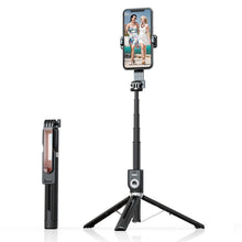 Заредете изображение във визуализатора на галерията – Selfie Stick - with detachable bluetooth remote control and tripod - P80 1,3 metres BLACK
