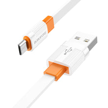 Заредете изображение във визуализатора на галерията – Borofone Cable BX89 Union - USB to Micro USB - 2,4A 1 metre white-orange
