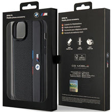 Заредете изображение във визуализатора на галерията – BMW Perforated Tricolor Line case for iPhone 15 / 14 / 13 - black
