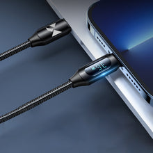 Заредете изображение във визуализатора на галерията – USB-C cable - Lightning Wozinsky WUCLC1 with LED display 36W 1m - black
