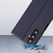 Заредете изображение във визуализатора на галерията – Dux Ducis Skin X2 case Samsung Galaxy A14 5G flip case wallet stand blue
